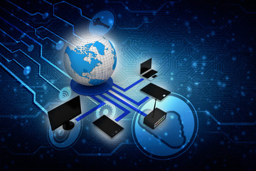 3d rendering Computer network