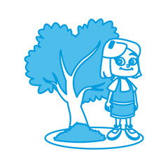 Little girl at park cartoon icon vector illustration graphic design