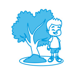 Little boy at park cartoon icon vector illustration graphic design