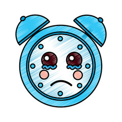kawaii cartoon clock alarm character vector illustration drawing design