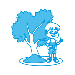 Little boy at park cartoon icon vector illustration graphic design