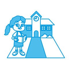 Little girl at school cartoon icon vector illustration graphic design