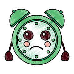kawaii cartoon clock alarm character vector illustration drawing design