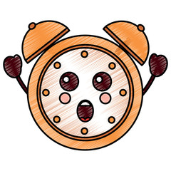 kawaii cartoon clock alarm character vector illustration drawing design