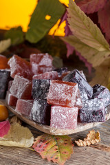 Solid homemade marmalade .