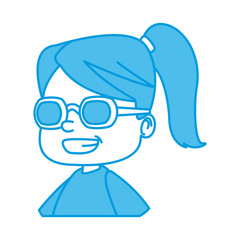 School girl with glasses cartoon icon vector illustration graphic design