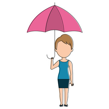 cute woman with umbrella