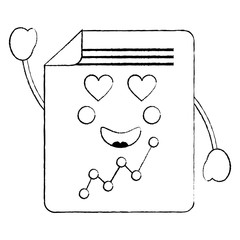 document sheet graph kawaii cartoon vector illustration sketch design