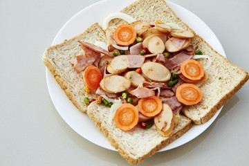 sandwich with pork ham