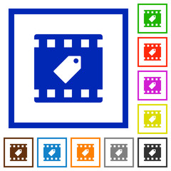 Tag movie flat framed icons