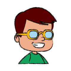 School boy with glasses icon vector illustration graphic design
