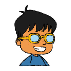 School boy with glasses icon vector illustration graphic design