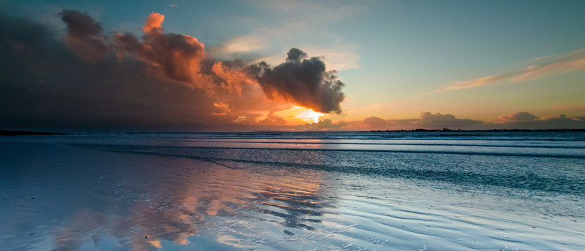 Storm Clouds at sunset over West Wittering Beach, West Sussex, UK