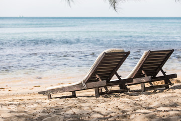 Sun lounges on the beach