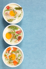 baked egg with cream and salmon