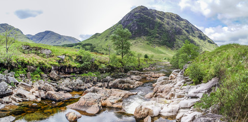 Ston mor mountain with river Etive in foreground © Lukassek