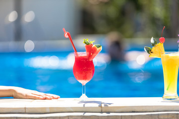 cocktails and swimming pool