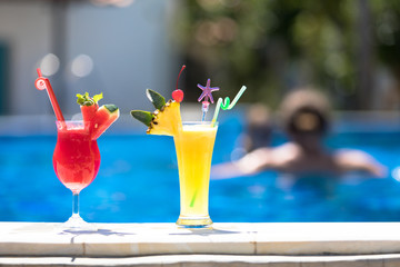 cocktails and swimming pool