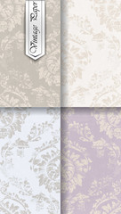Vintage Damask pattern set Vector. Baroque ornament luxury decor. Royal victorian background. Trendy color fabric textures