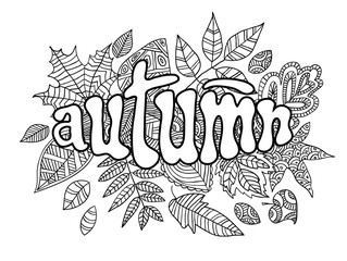 Autumn banner in doodle style.