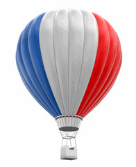 Hot Air Balloon with French Flag. Image with clipping path