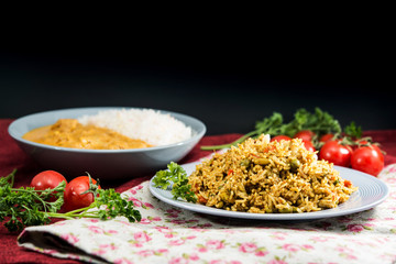 Tasty Indian food basmati rice on a plate