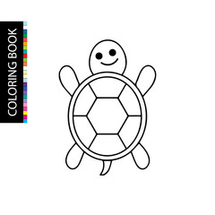 turtle - coloring book. Coloring page to educate preschool kids . Game for preschool kids. Vector cartoon illustration, worksheet