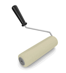 Paint roller. Image with clipping path