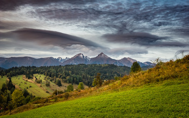 Havran and Zdiarska Vidla in Tatra mountains at autumn, Slovakia
