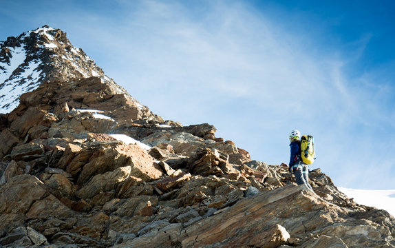 Mountaineering Weissmies Switzerland