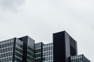 A skyline of office buildings in London