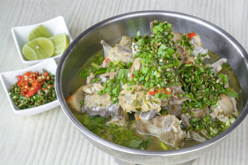 Pork ribs thai spicy soup