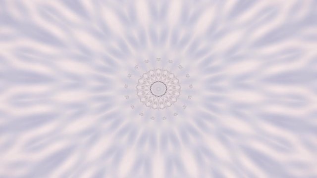 Caleidoscopio abstracto en colores pastel morado  ,  azul y negro con formas geom&eacute;tricas y flores que se abren formando im&aacute;genes cambiantes en forma y movimiento