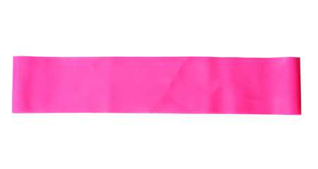 Fototapeta na wymiar Close-up isolated pink sport strap for stretching