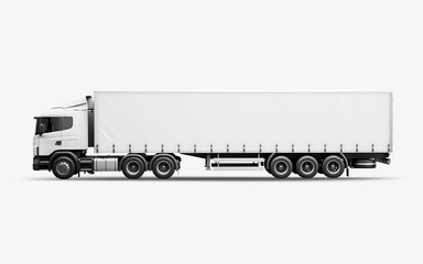 3D render of the truck for mock-up on a white background