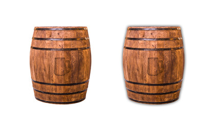 Fototapeta premium oak wine barrel brand of a shadow symbol icon of a beer mug on a white background