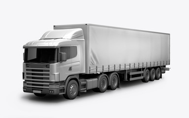 Fototapeta na wymiar 3D render of the truck for mock-up on a white background
