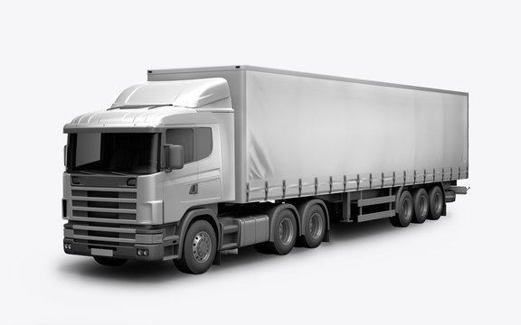 3D render of the truck for mock-up on a white background