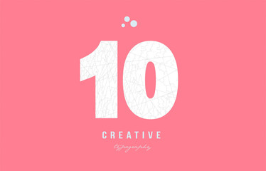 10 pink white number logo icon design