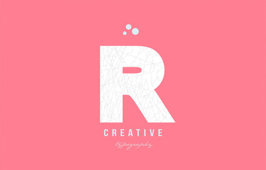 r pink white alphabet letter logo icon design