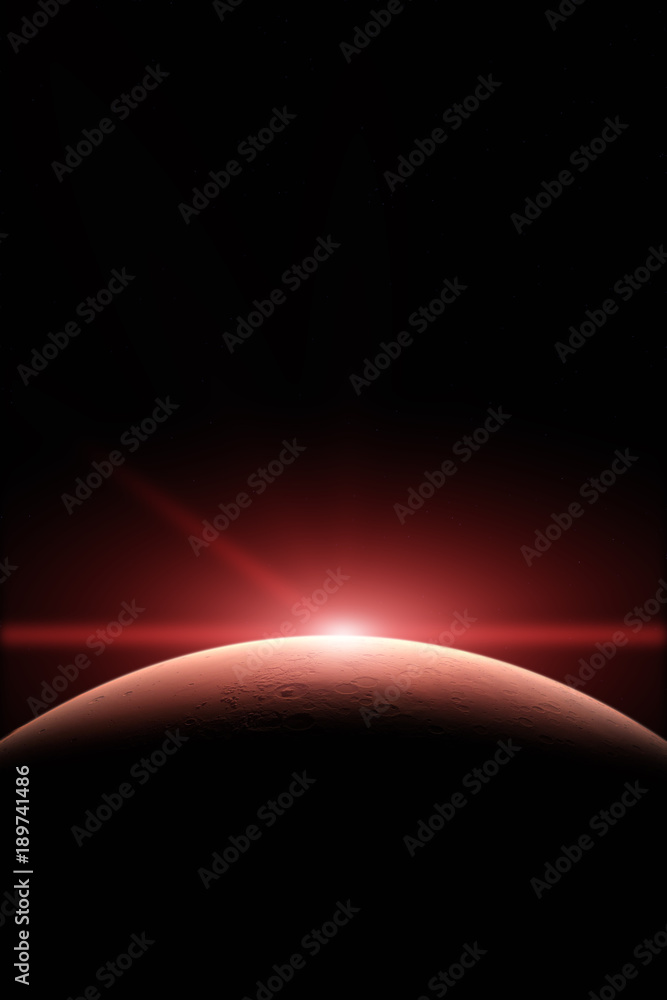 Poster mars. planets in solar system. elements of this image furnished by nasa.
