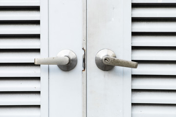 Detail of steel door handle