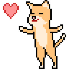 Obraz premium vector pixel art cat hug