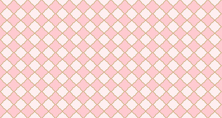 Seamless arabic geometric pattern. Can be use for royal party backdrop.(girl baby shower, birthday, mom's day, wedding) Pink and golden vector background. Little princess style. Trendy pastel colors.