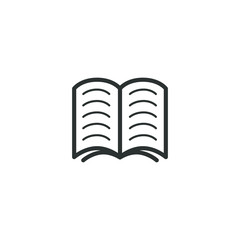 black and white frameless icon of the open book