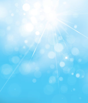 Vector blue lights  background. Sky background.