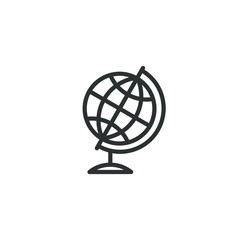 black and white frameless globe icon