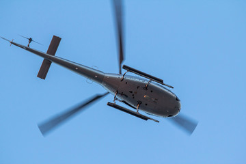 Private Helicopter in-flight, bottom view