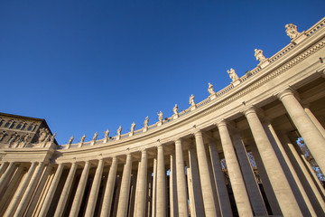 Columns on the St. Peter's Square, Vatican City, Italy.