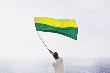 Men with brazilian flag